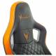 Кресло игровое Knight Outrider черный/оранжевый ромбик эко.кожа с подголов. крестов. металл. Фото товара с разных ракурсов.