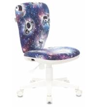Кресло детское Бюрократ KD-W10 синий космопузики крестов. пластик пластик белый