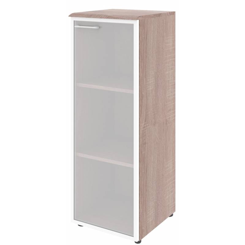 Шкаф колонка с стеклянной дверью в алюминиевой раме (R) и топом WMC 42.7(R) Дуб Сонома 432х432х1184 WAVE главное фото